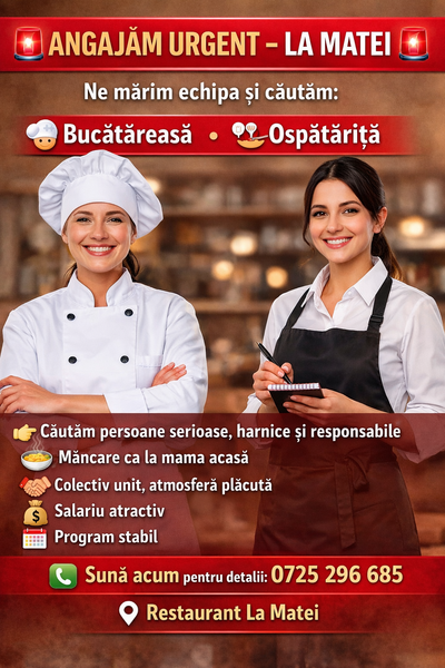 Bucatareasa, ospatarita, sofer cu masina, femeie gospodina, .